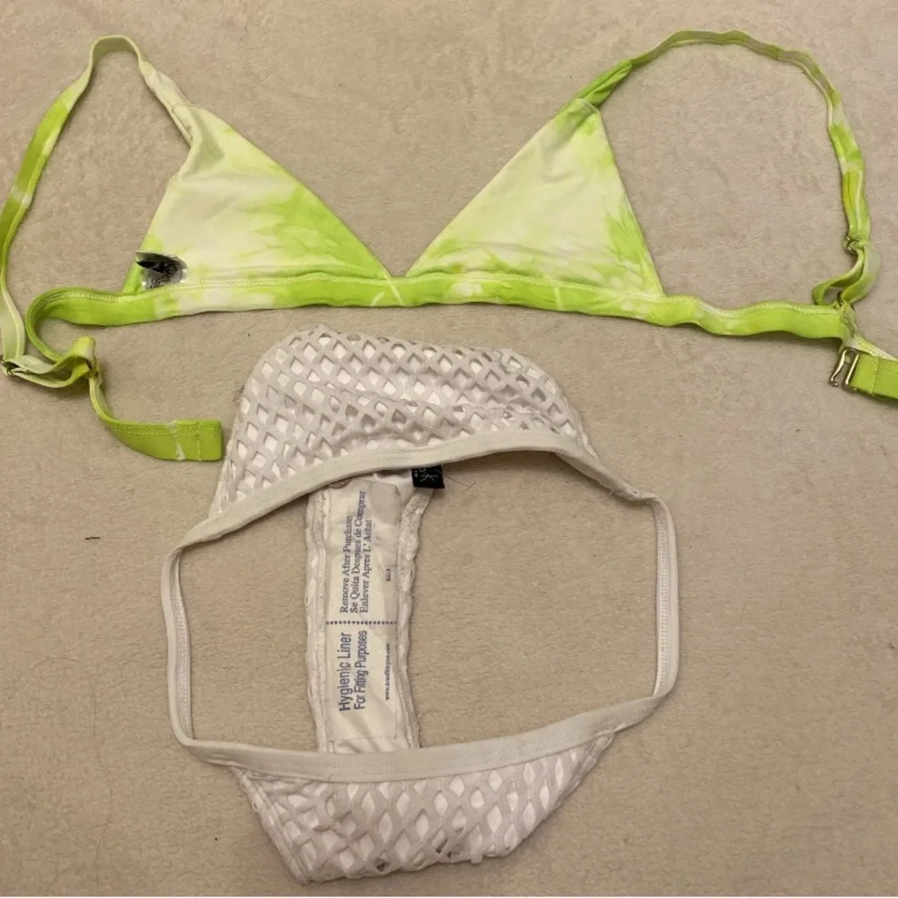 Chic Lime and White Tie Dye Bikini Set